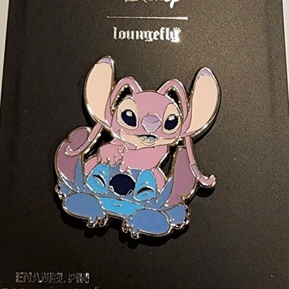 Loungefly Disney Lilo & Stitch Angel and Stitch Squish Enamel Pin NEW - Picture 10 of 10
